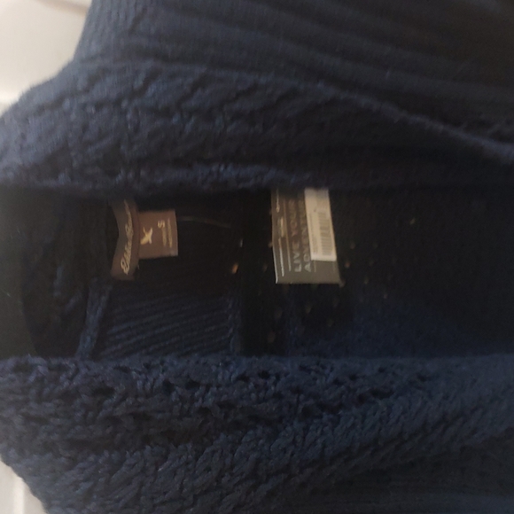 Eddie Bauer Beautiful Navy Cardigan Sz S NWT - Picture 2 of 4